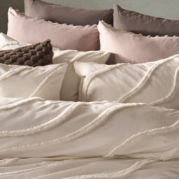 Ohs Tufted Contour Bedding Set Duvet Cover With Pillowcase, Ivory - King - thumbnail 3