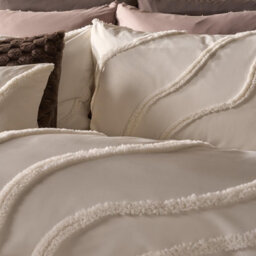 Ohs Tufted Contour Bedding Set Duvet Cover With Pillowcase, Ivory - King - thumbnail 4