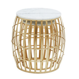 Orsina Jolie Set Of Two Round Table With White Marble And Gold Frame - thumbnail 3