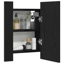Walplus Led Bathroom Mirror Cabinet Black Oak 40X12X45 Cm Engineered Wood - thumbnail 5