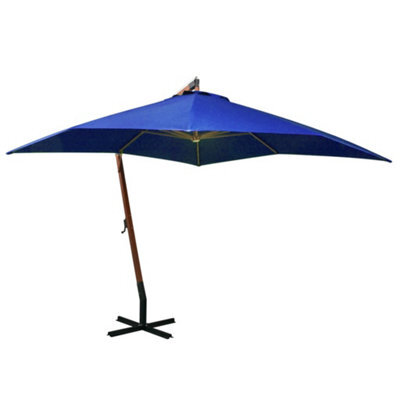Walplus Hanging Garden Parasol With Pole Azure Blue 3X3 M Solid Fir Wood - image 1