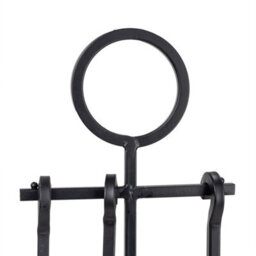 Jvl Alderley 3 Piece Fireplace Companion Set Fire Tools Stand Black - thumbnail 3