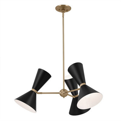 Luminosa Lighting Elstead Kichler Phix Multi Arm Pendant Ceiling Light Contemporary Champagne Bronze, Black 6X E27 - image 1