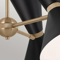 Luminosa Lighting Elstead Kichler Phix Multi Arm Pendant Ceiling Light Contemporary Champagne Bronze, Black 6X E27 - thumbnail 5