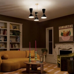 Luminosa Lighting Elstead Kichler Phix Multi Arm Pendant Ceiling Light Contemporary Champagne Bronze, Black 6X E27 - thumbnail 2