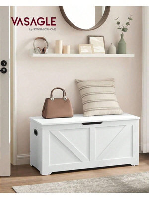 LEDREM Storage Chest, Storage Bench, Blanket Box With 2 Safety Hinges, Shoe Storage Bench, Farmhouse Style - image 1