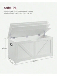 LEDREM Storage Chest, Storage Bench, Blanket Box With 2 Safety Hinges, Shoe Storage Bench, Farmhouse Style - thumbnail 2