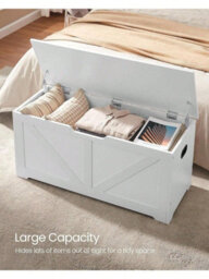 LEDREM Storage Chest, Storage Bench, Blanket Box With 2 Safety Hinges, Shoe Storage Bench, Farmhouse Style - thumbnail 7