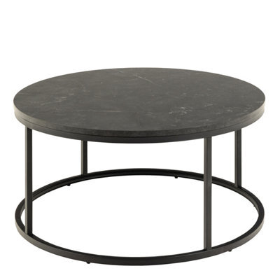 Furniture To Go Spiro Coffee Table With Black Marble Melamine Top & Black Legs - image 1