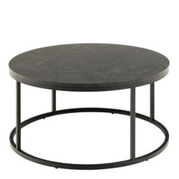 Furniture To Go Spiro Coffee Table With Black Marble Melamine Top & Black Legs - thumbnail 1