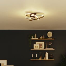 GoodHome Samana Round Matt Metal & Plastic Black Led Ceiling Light - thumbnail 2