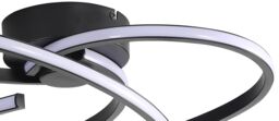 GoodHome Samana Round Matt Metal & Plastic Black Led Ceiling Light - thumbnail 5
