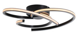GoodHome Samana Round Matt Metal & Plastic Black Led Ceiling Light