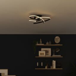 GoodHome Samana Round Matt Metal & Plastic Black Led Ceiling Light - thumbnail 9