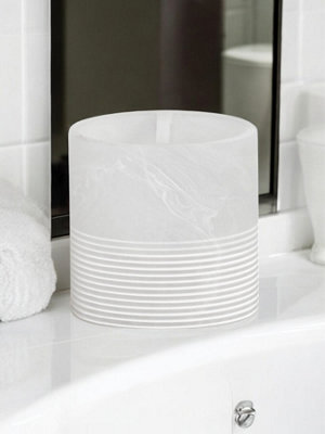 Showerdrape Bianco Frost Onyx White Striped Toothbrush Holder - image 1