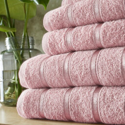 Smart Living Luxury 100% Cotton 8 Piece Super Soft Bathroom Towel Bale Set - Pink - thumbnail 4