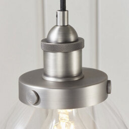 Luminosa Lighting Luminosa Hansen Dome Pendant Light Brushed Silver Paint, Clear Glass - thumbnail 4
