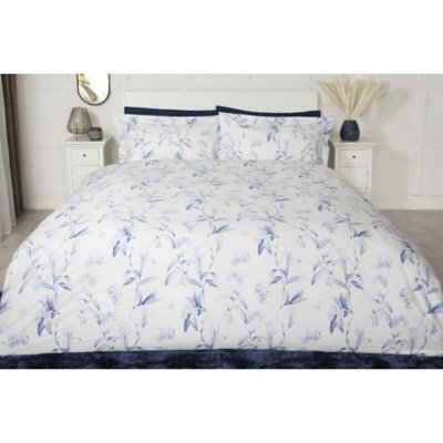 Belledorm Serenity Floral Duvet Cover Set White/blue (Double) - image 1