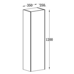 Plum&clay Borneo White Wall Hung Bathroom Tall Storage Unit (H)1200mm (W)350mm - thumbnail 2