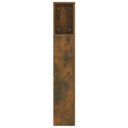 Berkfield Headboard Cabinet Smoked Oak 140X18.5X104.5 Cm - thumbnail 4
