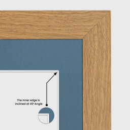 AK Frames 20X14 Oak Sleek Multi Photo Frame With Pompadour Mount - Holds 2 Apertures (2X) A4 Photos - thumbnail 7