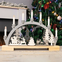 Netagon St Helens Home And Garden Battery Powered Wooden Festive Candle Bridge - thumbnail 1