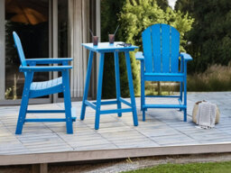 Beliani Garden Bar Table Adirondack 60 Cm 59 Cm Synthetic Material Blue - thumbnail 2