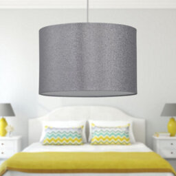 First Choice Lighting Silvery Grey Glitter 25Cm Pendant Lightshade - thumbnail 4
