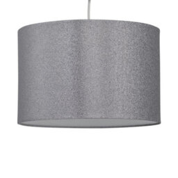 First Choice Lighting Silvery Grey Glitter 25Cm Pendant Lightshade - thumbnail 1