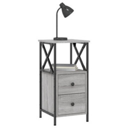 Berkfield Bedside Cabinet Grey Sonoma 34X35.5X70 Cm Engineered Wood - thumbnail 3