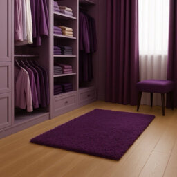 Uetian Purple Shaggy Rug 80X150 Cm Soft Touch 5Cm Thick Pile Rug For Small Spaces - thumbnail 6