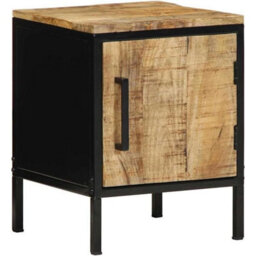 Bedside Cabinet Table Bedroom Mango Wood Storage - thumbnail 1