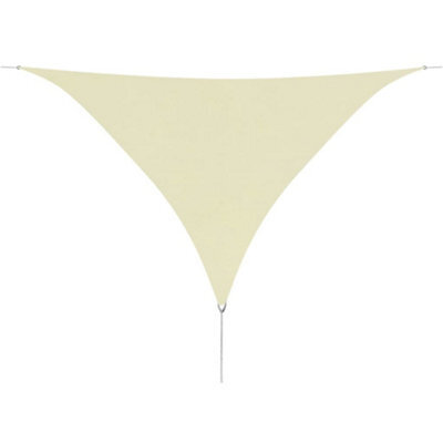 Berkfield Sunshade Sail Oxford Fabric Triangular 5X5X5 M Cream - image 1