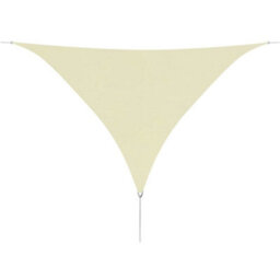 Berkfield Sunshade Sail Oxford Fabric Triangular 5X5X5 M Cream - thumbnail 1