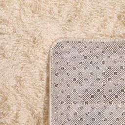 OHS Fluffy Rug Anti-Slip Plain Shaggy Floor Mat, Cream - 160 X 230Cm - thumbnail 5