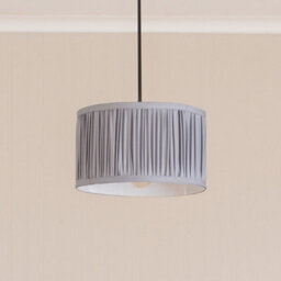 Valuelights Jess Powder Blue Fabric Ruched Pleated Small Drum Shade (D)25Cm
