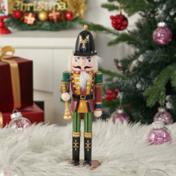 Living And Home Nutcracker Soldier Figurine Tabletop Christmas Decoration Xmas Ornament - thumbnail 1