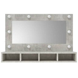 Berkfield Mirror Cabinet With Led Concrete Grey 90X31.5X62 Cm - thumbnail 4