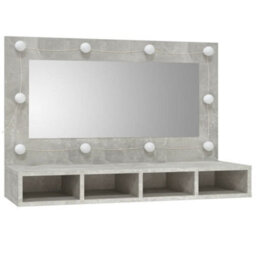 Berkfield Mirror Cabinet With Led Concrete Grey 90X31.5X62 Cm - thumbnail 3