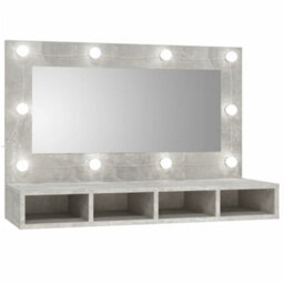 Berkfield Mirror Cabinet With Led Concrete Grey 90X31.5X62 Cm - thumbnail 1