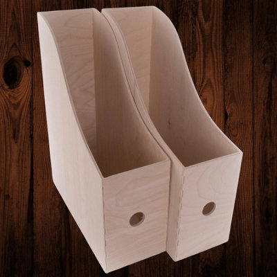 Woodeedoo Set Of 2 Wooden Magazine Rack Vertical File Holder Folder Stand Document Organiser For Desk Or Office Shelf