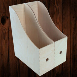 Woodeedoo Set Of 2 Wooden Magazine Rack Vertical File Holder Folder Stand Document Organiser For Desk Or Office Shelf - thumbnail 9