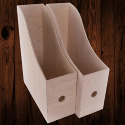 Woodeedoo Set Of 2 Wooden Magazine Rack Vertical File Holder Folder Stand Document Organiser For Desk Or Office Shelf - thumbnail 1