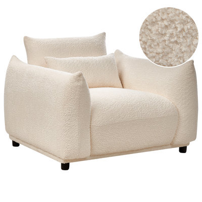 Beliani Armchair Jamsa Boucle Off-White - image 1