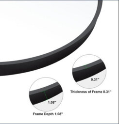 Belofay Round Wall Mirror Black Aluminium Frame With 4mm Hd Glass, 50Cm - thumbnail 4