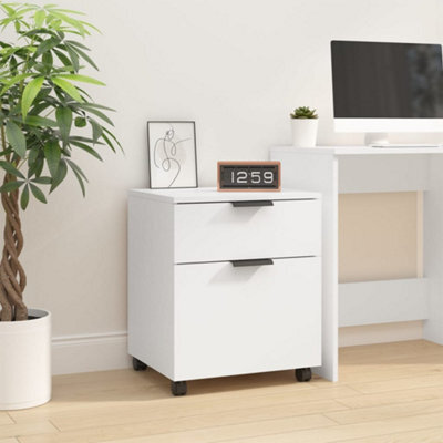 Berkfield Mobile File Cabinet With Wheels White 45X38X54 Cm Engineered Wood - image 1