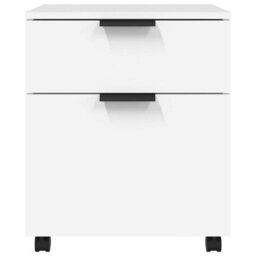 Berkfield Mobile File Cabinet With Wheels White 45X38X54 Cm Engineered Wood - thumbnail 3