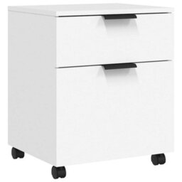 Berkfield Mobile File Cabinet With Wheels White 45X38X54 Cm Engineered Wood - thumbnail 2