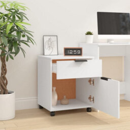 Berkfield Mobile File Cabinet With Wheels White 45X38X54 Cm Engineered Wood - thumbnail 7