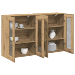Berkfield Wall Mounted Cabinets 2 Pcs Artisan Oak 69,5X34X90 Cm Engineered Wood - thumbnail 3